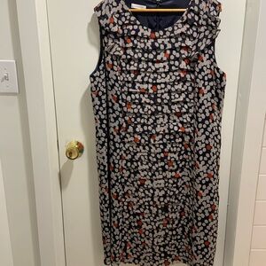 Black and Pink Ruched Sheath Midi Dress